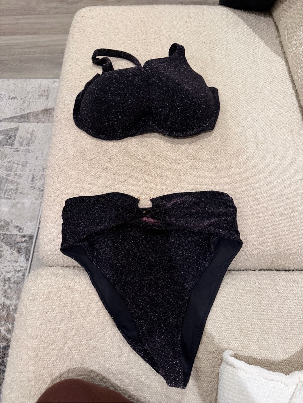 Victoria's Secret Shimmery Black Bikini Set
